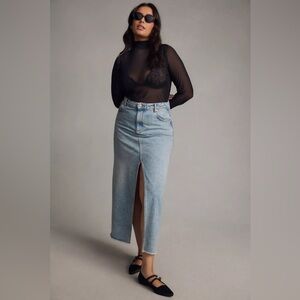 Anthropologie Black Mesh Turtleneck Top Size X-Small NWT